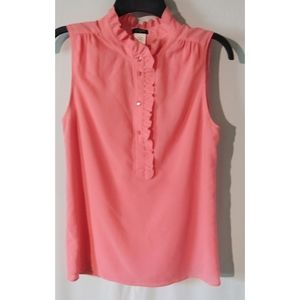 J.Crew Ruffled Collar Top Blouse Peach New